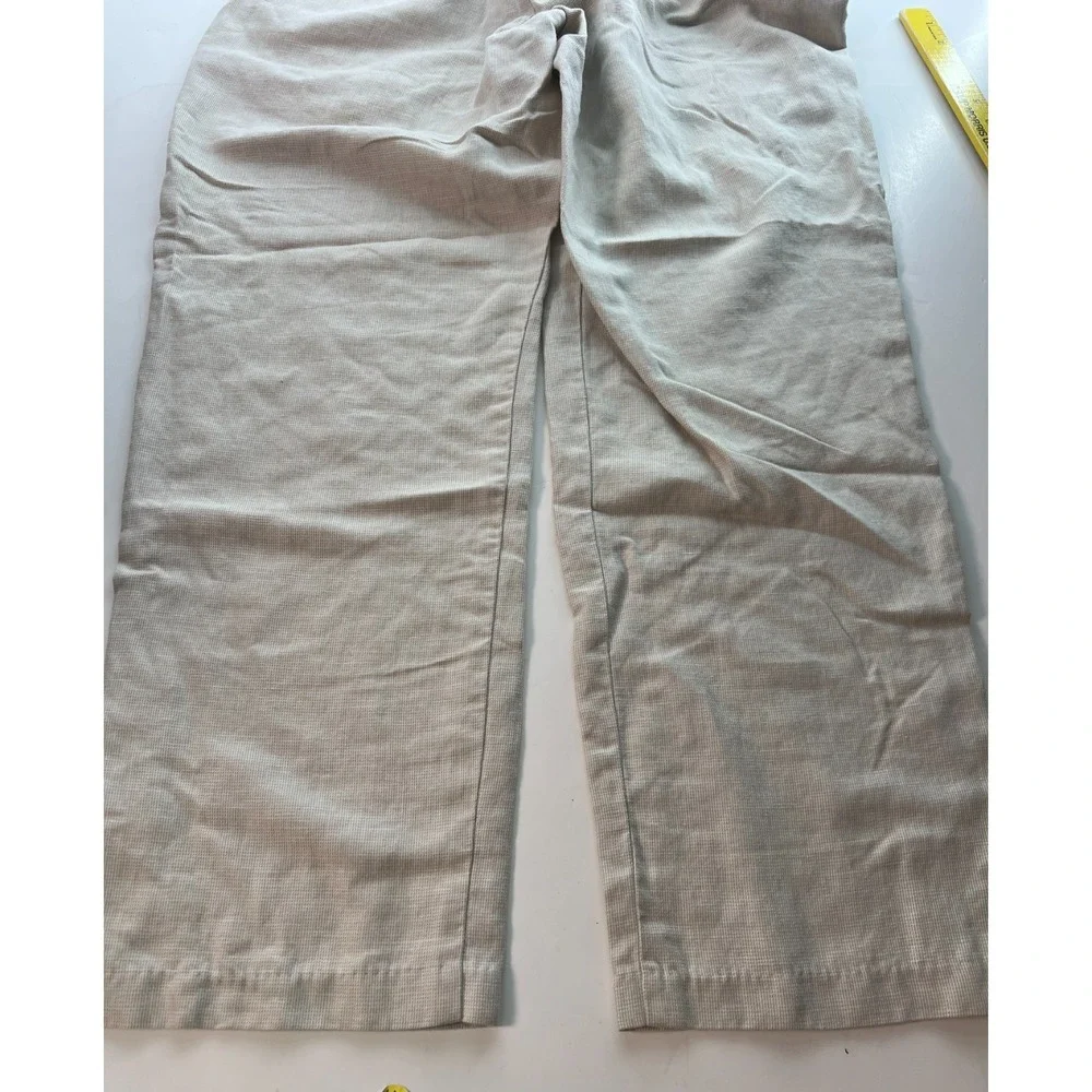 Dockers Premium Men's Pants W34 L32 Khaki Flat Front Relaxed Fit Actual 34x30.5